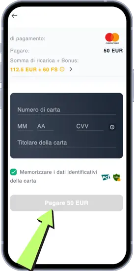 Scheda di riempimento dati