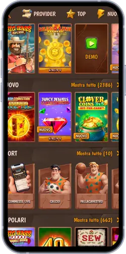 Catalogo giochi casino con slot popolari e sezioni provider e nuovi giochi