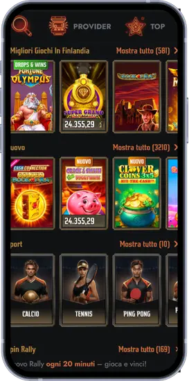 Catalogo giochi Gransino slot e sport