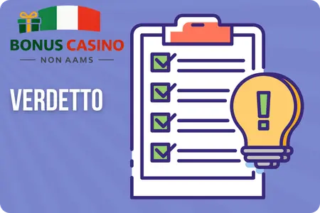 Verdetto finale casino non AAMS con bonus senza deposito