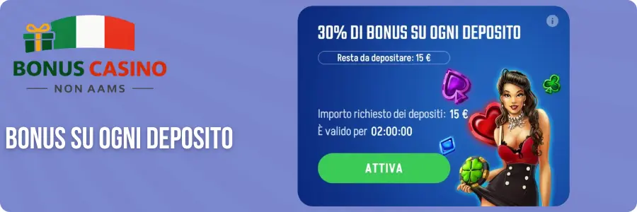 Bonus su ogni deposito