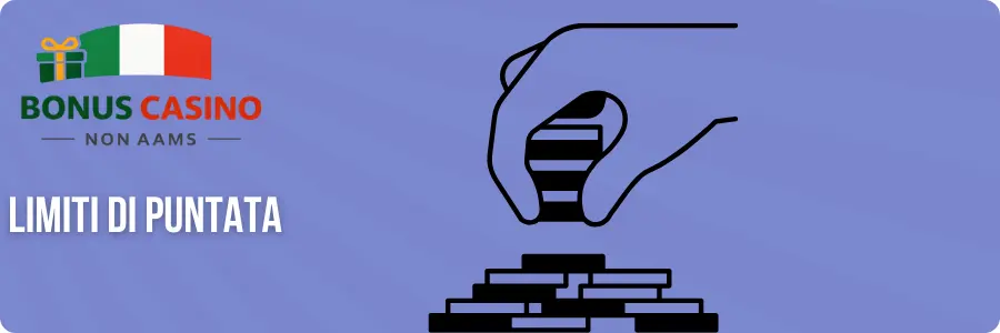 Limiti di puntata bonus Casino non AAMS - mano che lancia dadi su pile di fiches