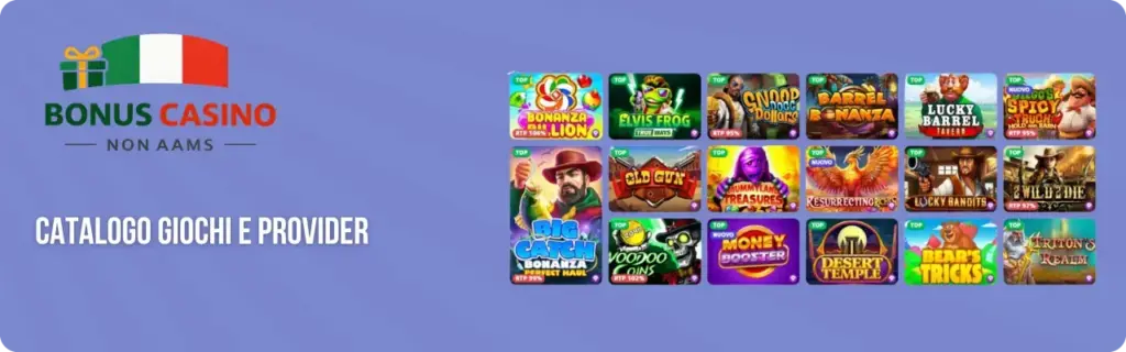 Catalogo giochi e provider dei casino AAMS